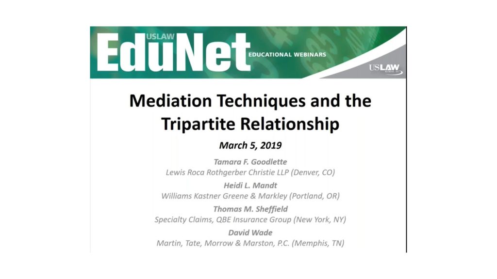 Mediation Techniques and the Tripartite Relationship
