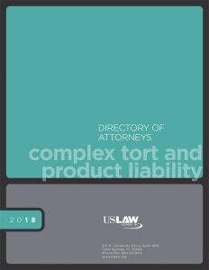 Cover image: 2018 USLAW NETWORK Complex Tort and Product Liability Attorney Directory