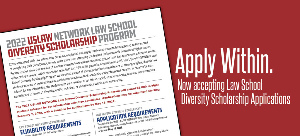 Deadline extended for the USLAW NETWORK Law School Diversity Scholarship Program
