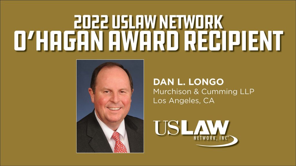 Dan Longo named 2022 USLAW NETWORK O’Hagan Award Recipient