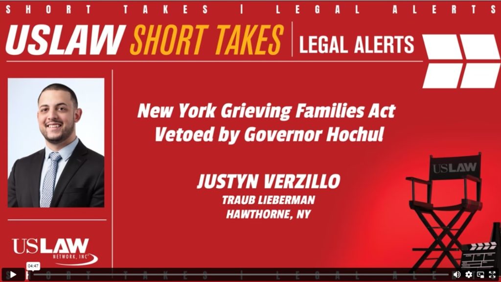 Legal Alert: New York Grieving Families Act Vetoed by Governor Hochul