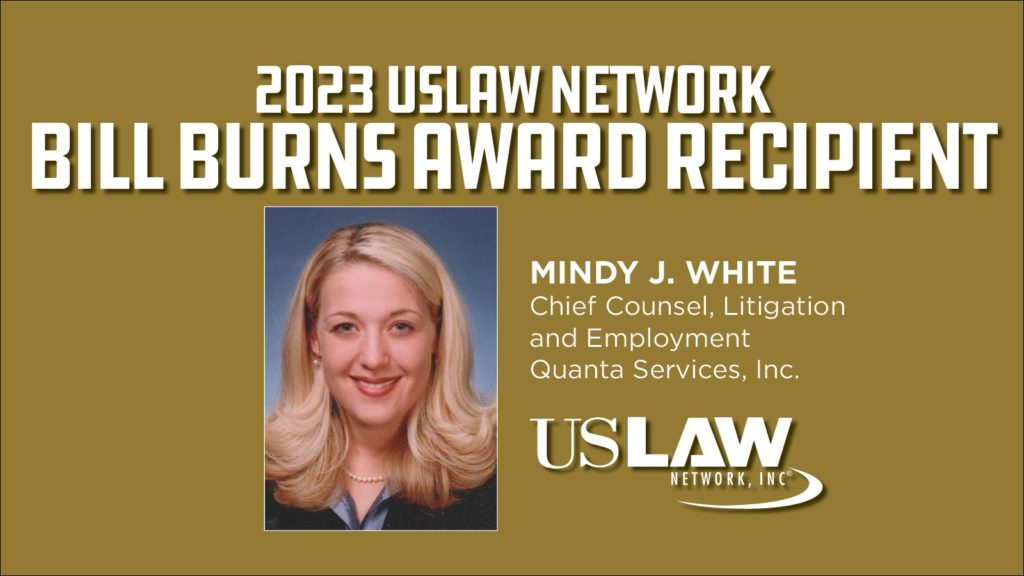Mindy White named 2023 USLAW NETWORK Bill Burns Award recipient