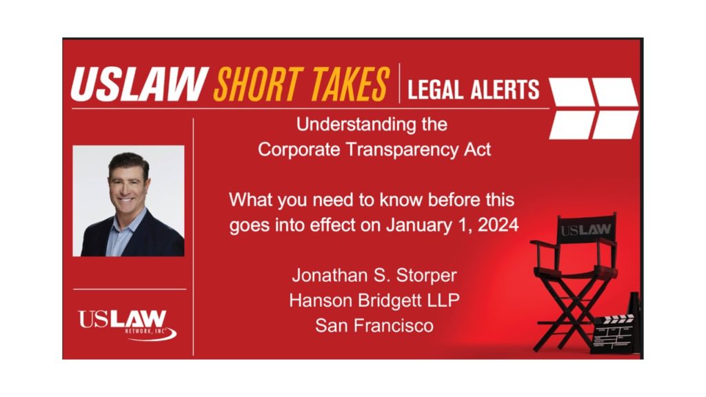 Legal Alert | Understanding the Corporate Transparency Act before this goes into effect on January 1, 2024