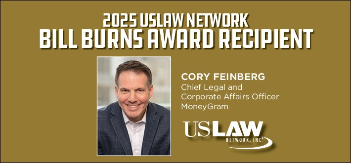 Cory Feinberg receives 2025 USLAW NETWORK Bill Burns Award