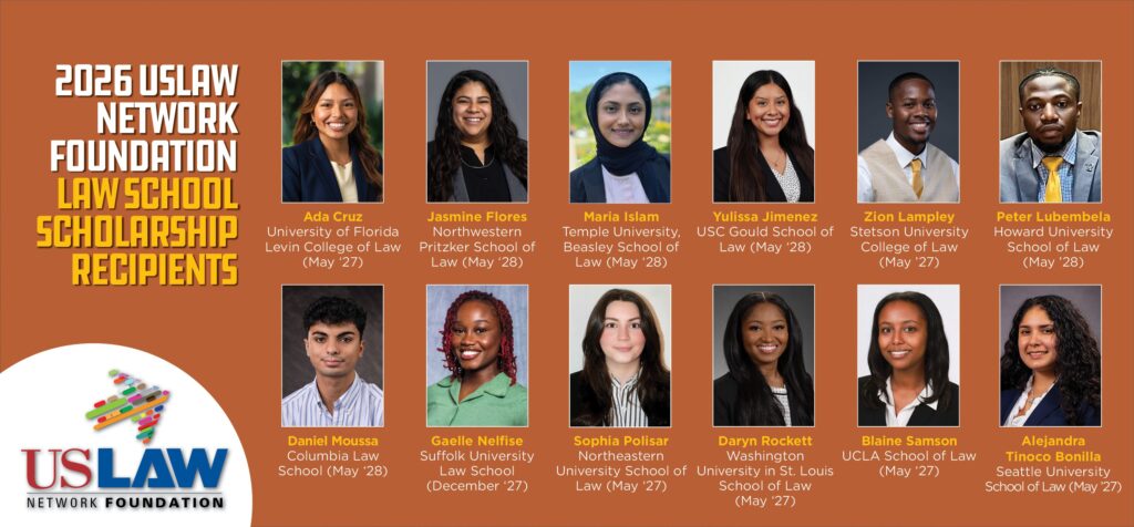 2026 USLAW NETWORK Foundation Law School Scholarship recipients announced