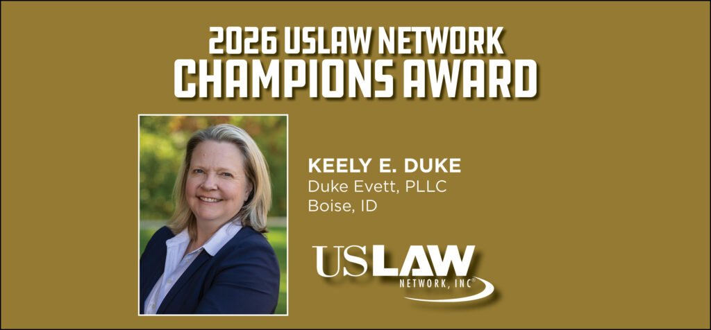 Keely Duke receives USLAW NETWORK’s 2026 Champions Award